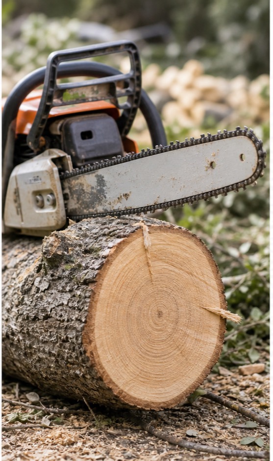 Tree trimming work on a residential property